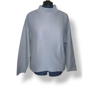 Madewell Funnelneck Drop Shoulder Top Blue Oversized Lagan Look Size M